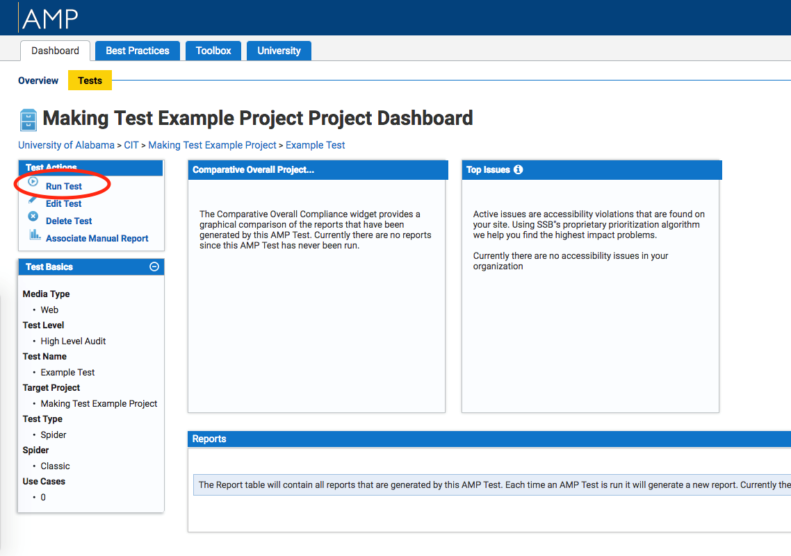 AMP Test Dashboard